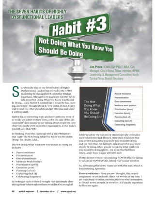 Jim Proce  2018 December - Habit #3 Not Doing What You Know You Should Be Doing
