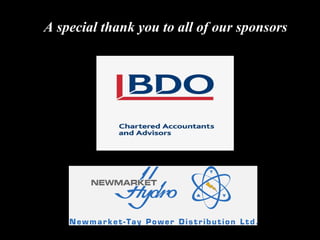 A special thank you to all of our sponsors
 