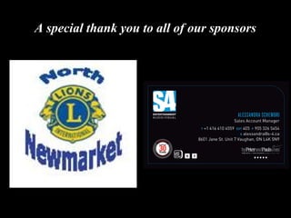 A special thank you to all of our sponsors
 