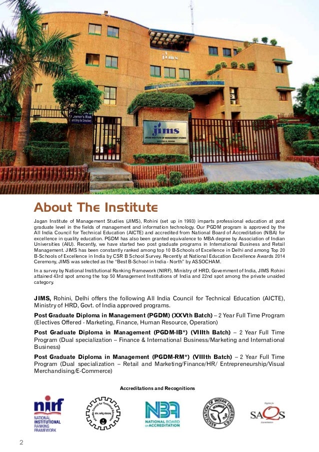JIMS Rohini PGDM Admissions are Open For Session 2017 19 JIMS Rohini PGDM Admissions are Open For Session 2017 19
