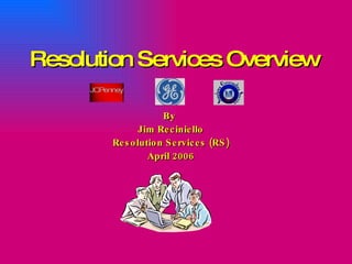 Resolution Services Overview By  Jim Reciniello Resolution Services (RS) April 2006 