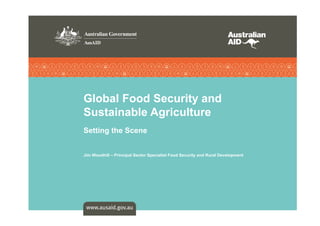 Global Food Security and
Sustainable Agriculture
Setting the Scene

Jim Woodhill – Principal Sector Specialist Food Security and Rural Development

 