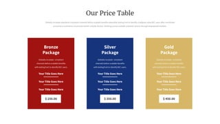 Our Price Table
 