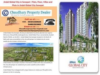 Jindal global city flats in sonipat @ +91- 9034229626