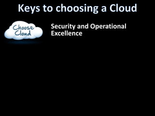 Keys to choosing a CloudSecurity and OperationalExcellence