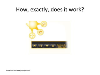 How, exactly, does it work? Image from http://www.jingproject.com/ 
