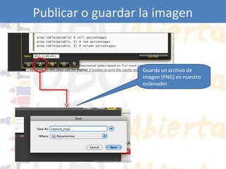 Publicar o guardar la imagen

Guarda un archivo de
imagen (PNG) en nuestro
ordenador.

Eduardo Díaz San Millán

 