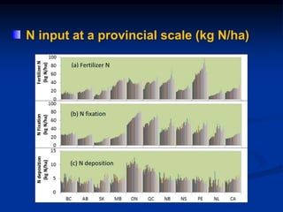 N input at a provincial scale (kg N/ha)
 