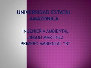 INGENIERIA AMBIENTAL
   JINSON MARTINEZ
PRIMERO AMBIENTAL “B”
 