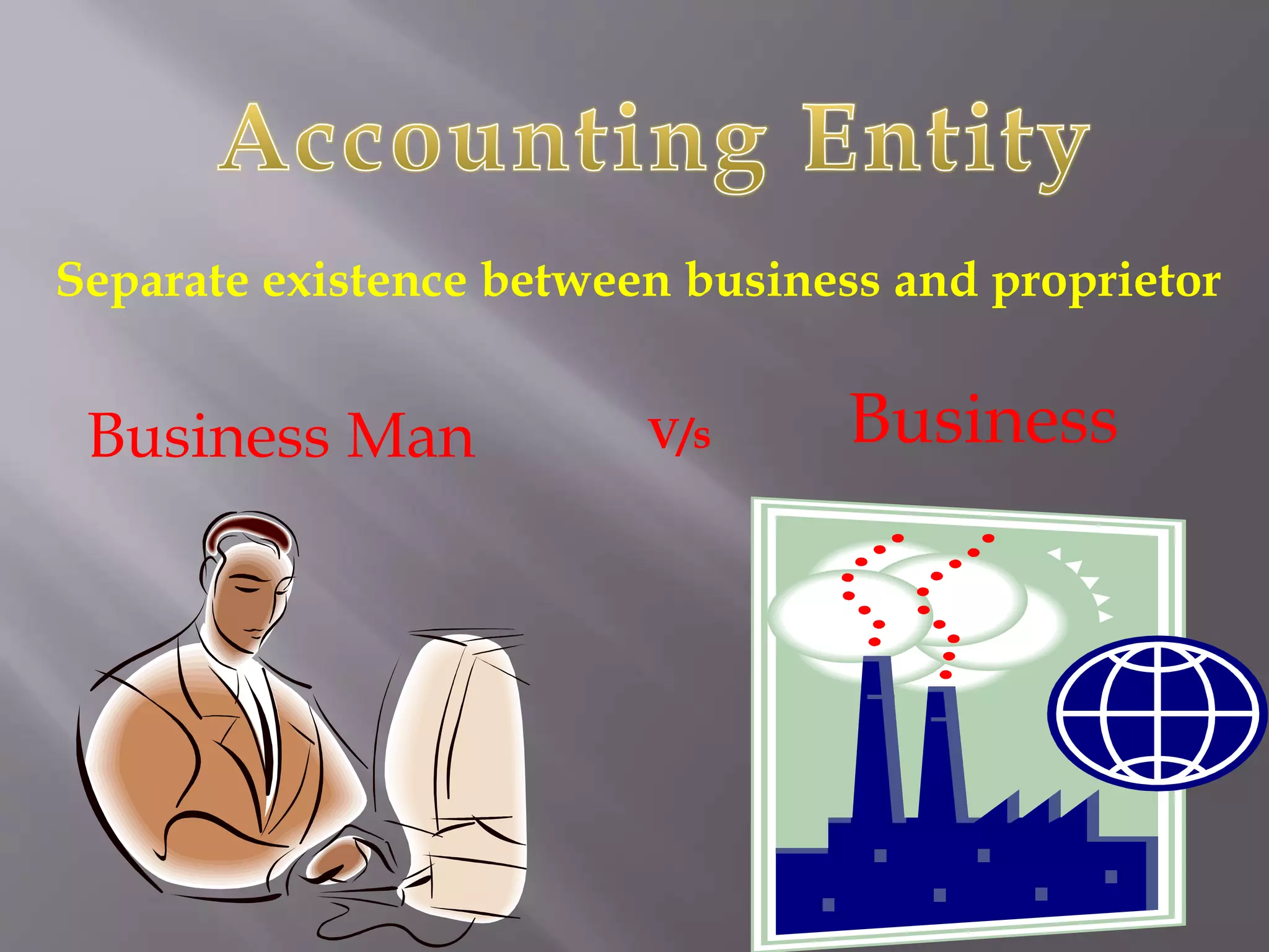 Separate existence between business and proprietor
Business Man V/s
Business