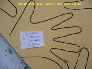 Quanto medem os  palmos das nossas mãos? 