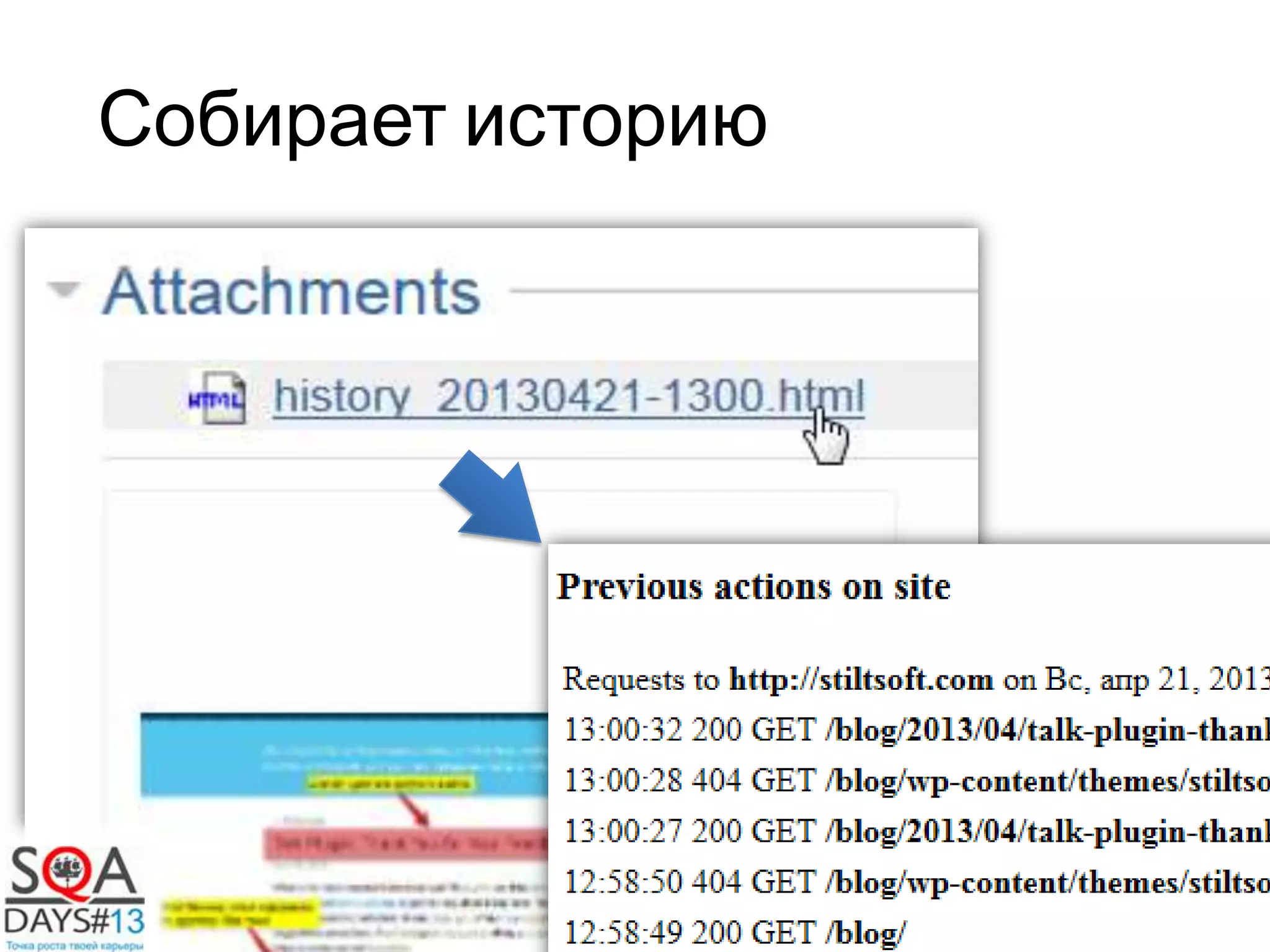 Собирает историю