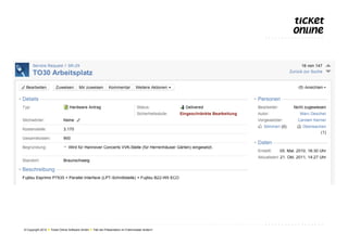 Wie sieht es in JIRA aus?




© Copyright 2012 ● Ticket Online Software GmbH ● Titel der Präsentation im Folienmaster ändern!
 