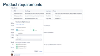 Product requirements
 