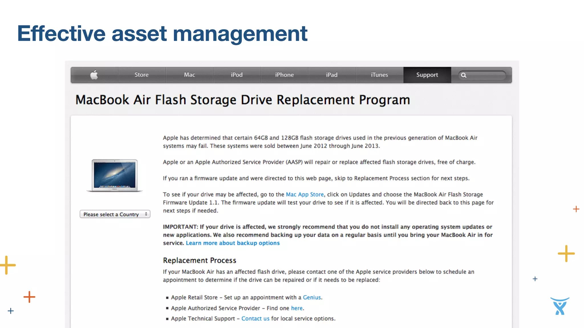 Effective asset management 
 