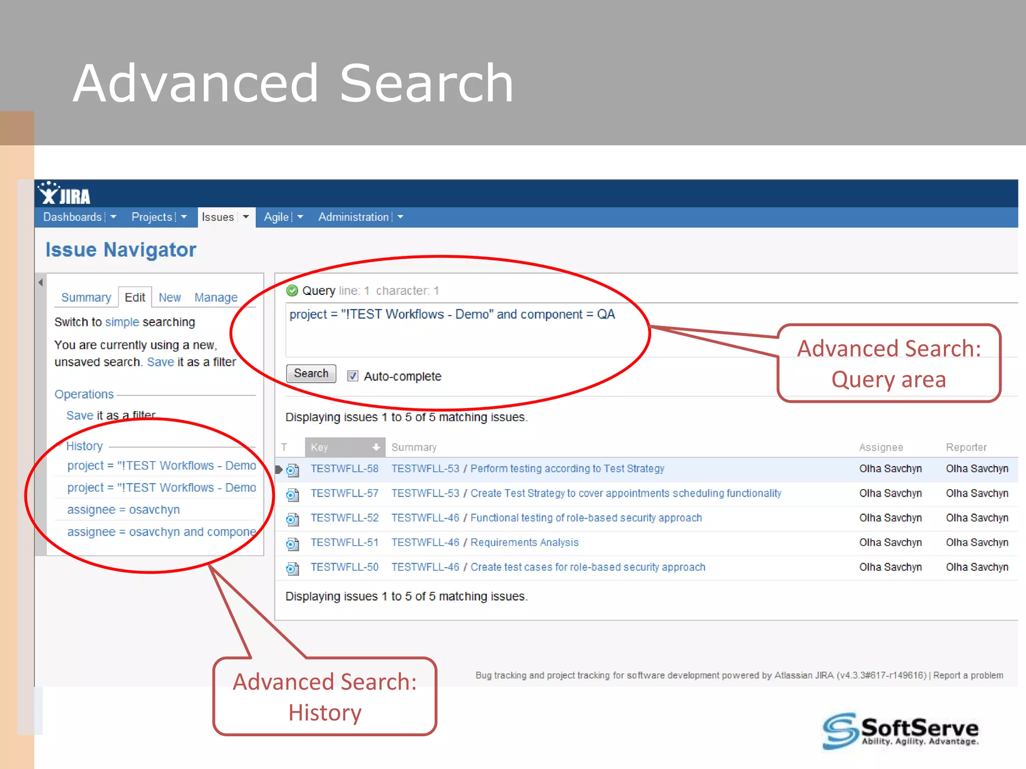 Advanced Search



                        Advanced Search:
                           Query area




     Advanced Search:
         History
 