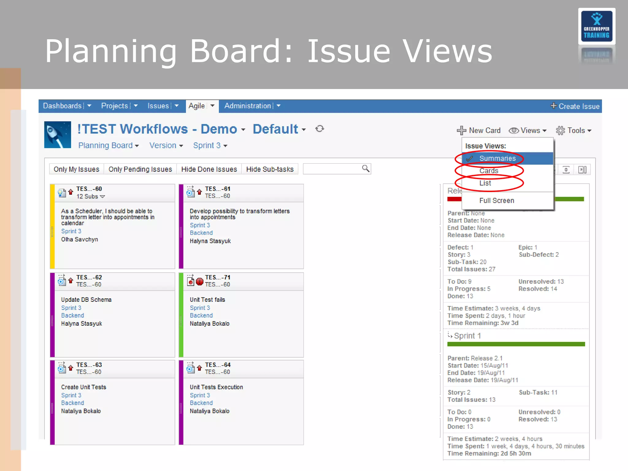 Planning Board: Issue Views
 