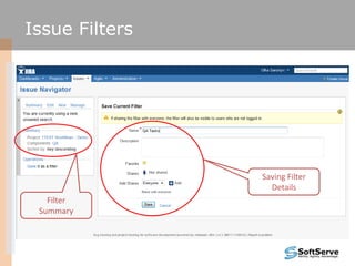 Issue Filters




                Saving Filter
                  Details
   Filter
 Summary
 