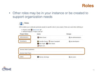 Roles
• Other roles may be in your instance or be created to
support organization needs!
15!
 