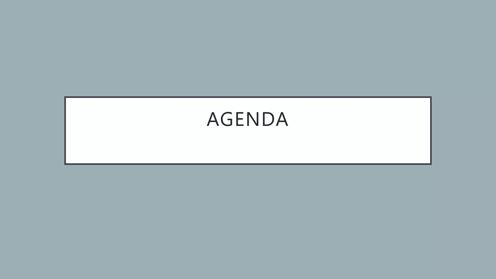 AGENDA