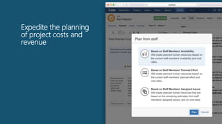 Expedite the planning
of project costs and
revenue
 