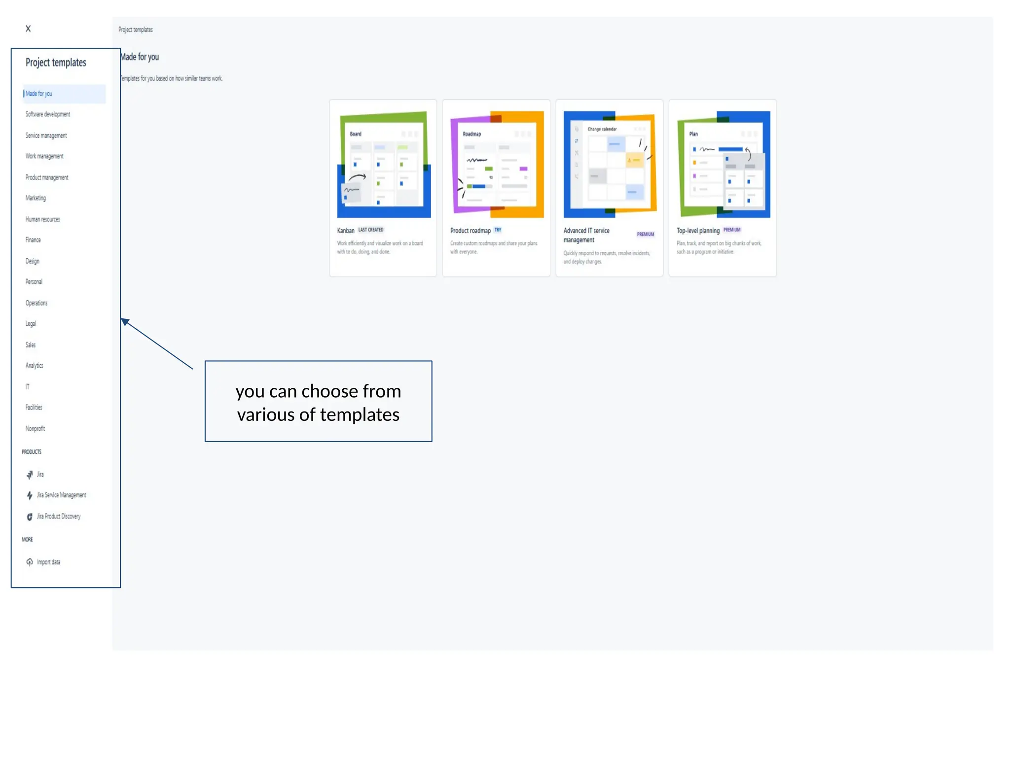 you can choose from
various of templates
 