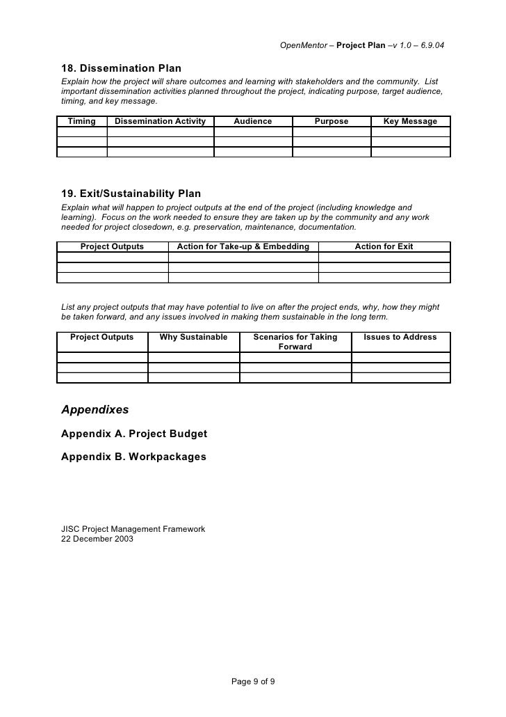 maintenance project plan templates