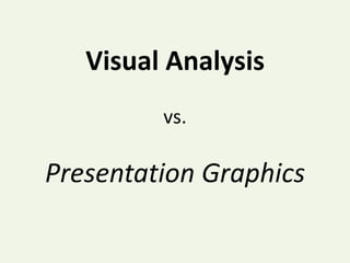 Visual Analysisvs.Presentation Graphics