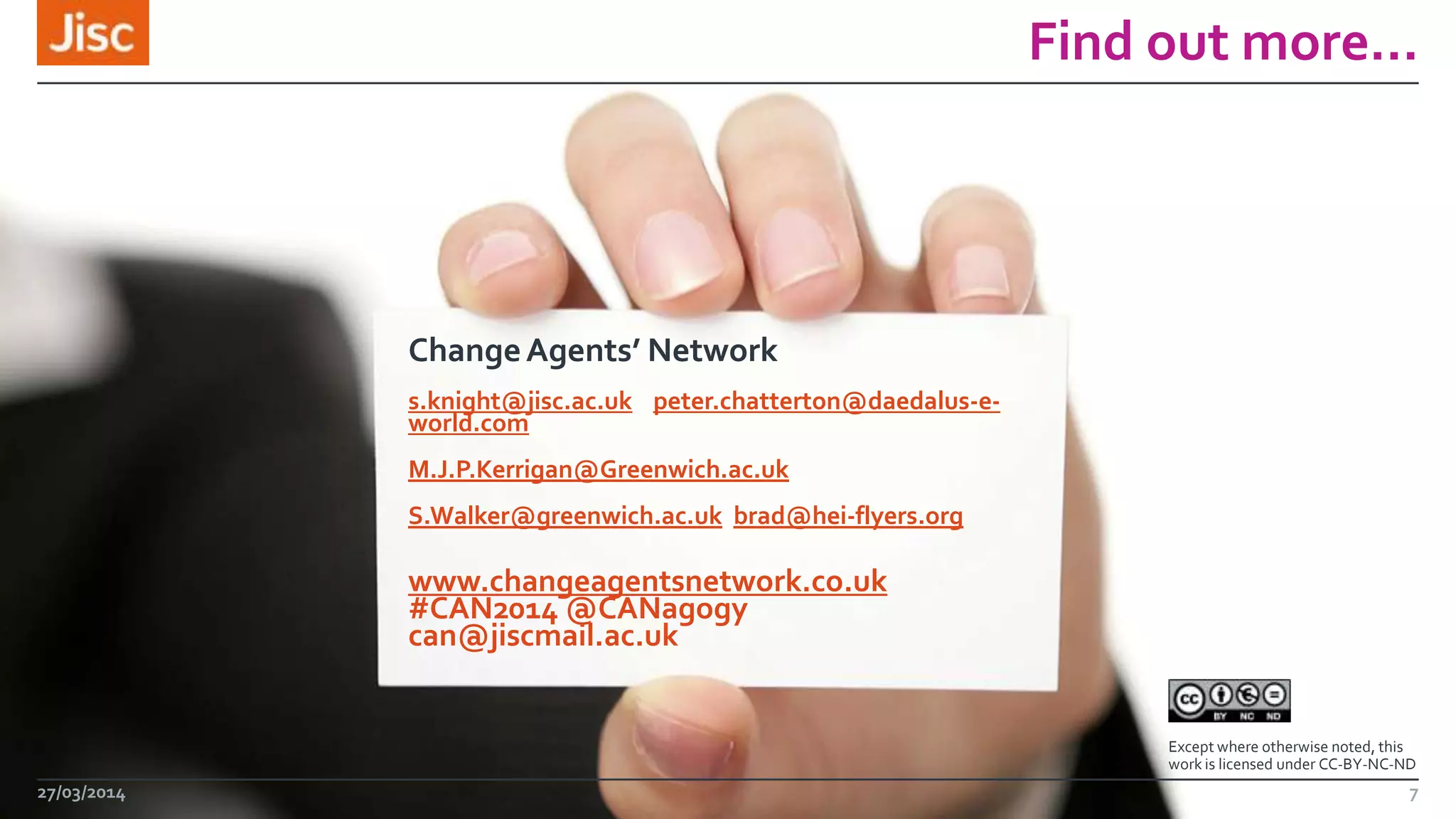 Jisc Change Agents Network | PPT