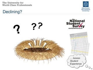 Declining?




             … hmmm
             Student
             Experience
 