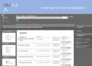 example of live simulation Received 