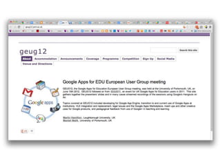 JISCEL12 Open Architectures - Google Apps
