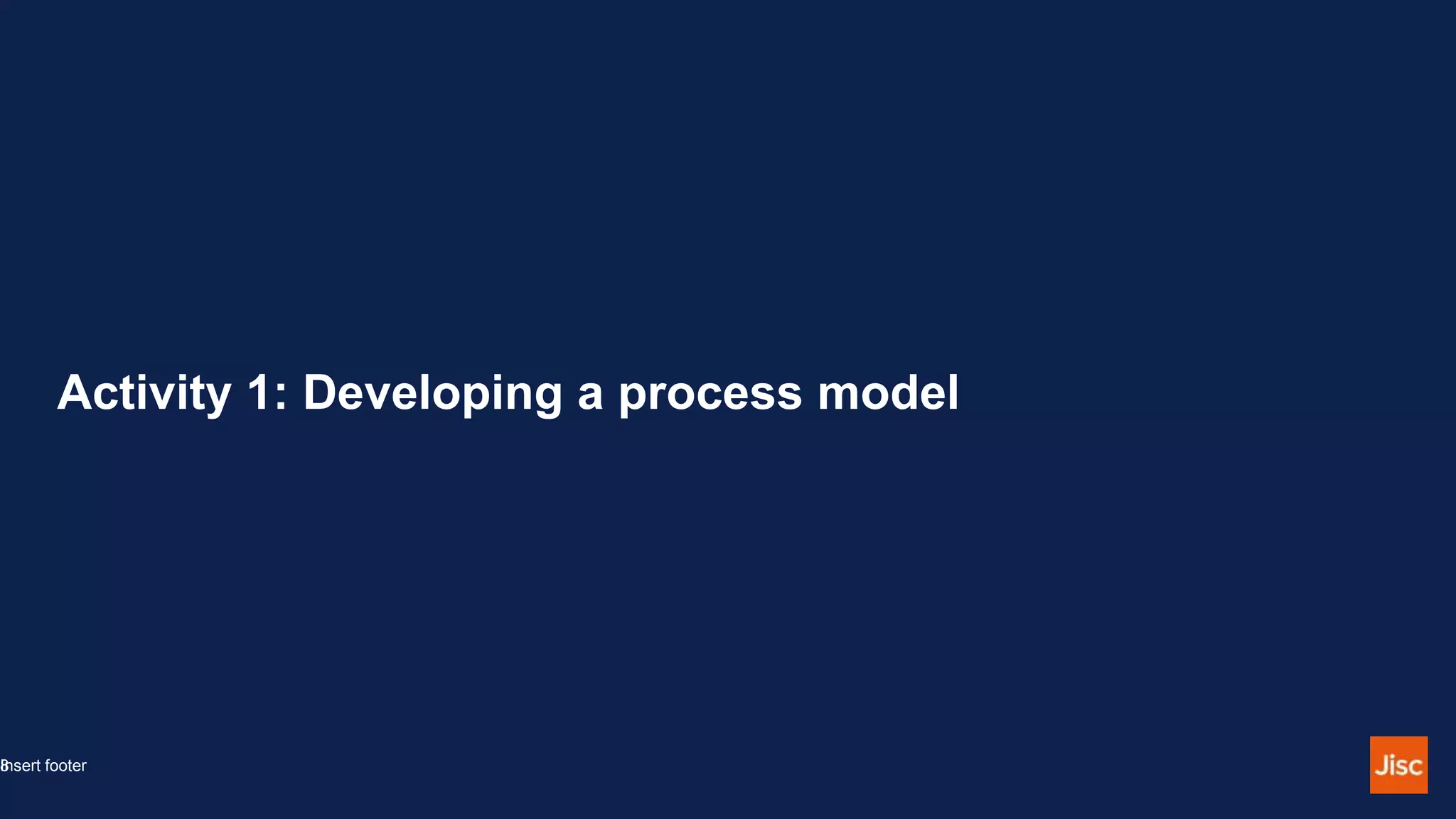 Activity 1: Developing a process model
Insert footer
8
 