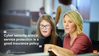 Jisc's value to FE: Ayrshire College
5
Cyber security critical
service protection is a
good insurance policy
 