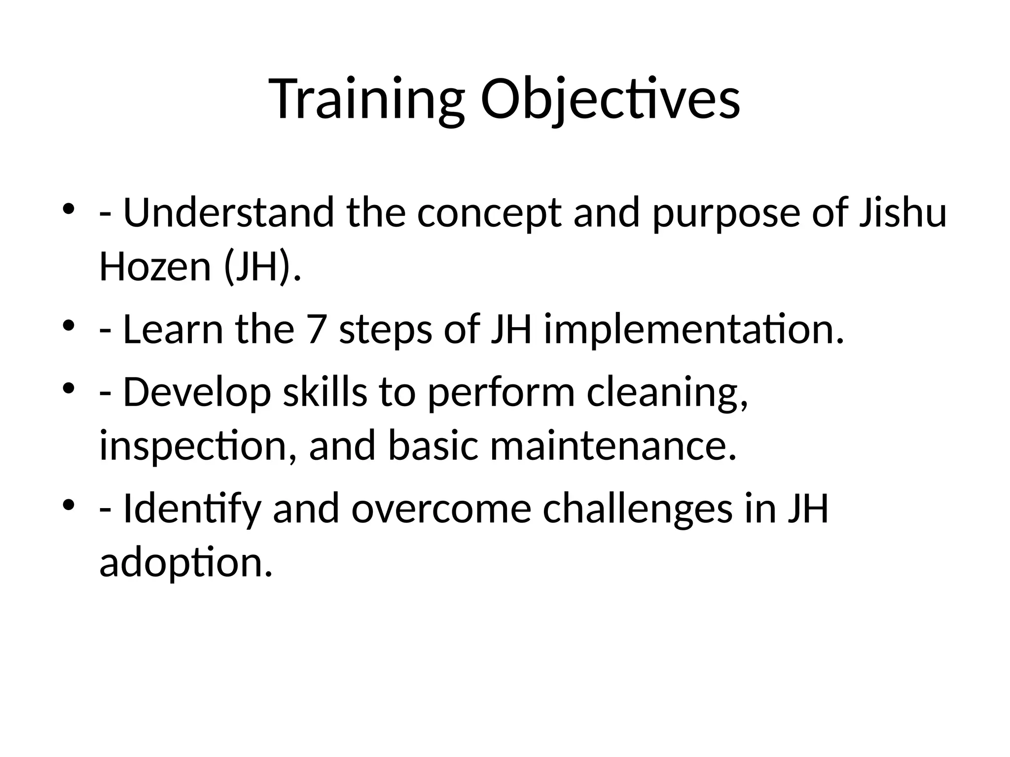 Jishu Hozen Training Module for Industries | PPTX