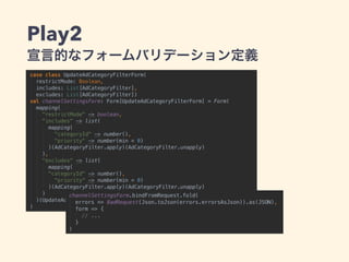 Play2
宣言的なフォームバリデーション定義
 