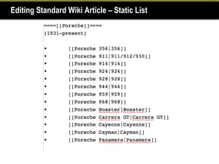 Editing Standard Wiki Article – Static List
 