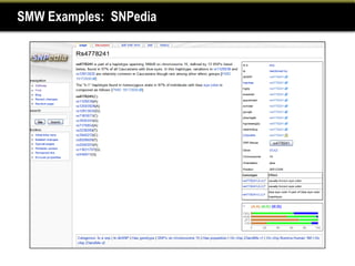 SMW Examples: SNPedia
 