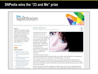 SNPedia wins the “23 and Me” prize
 