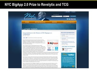 NYC BigApp 2.0 Prize to Revelytix and TCG
 
