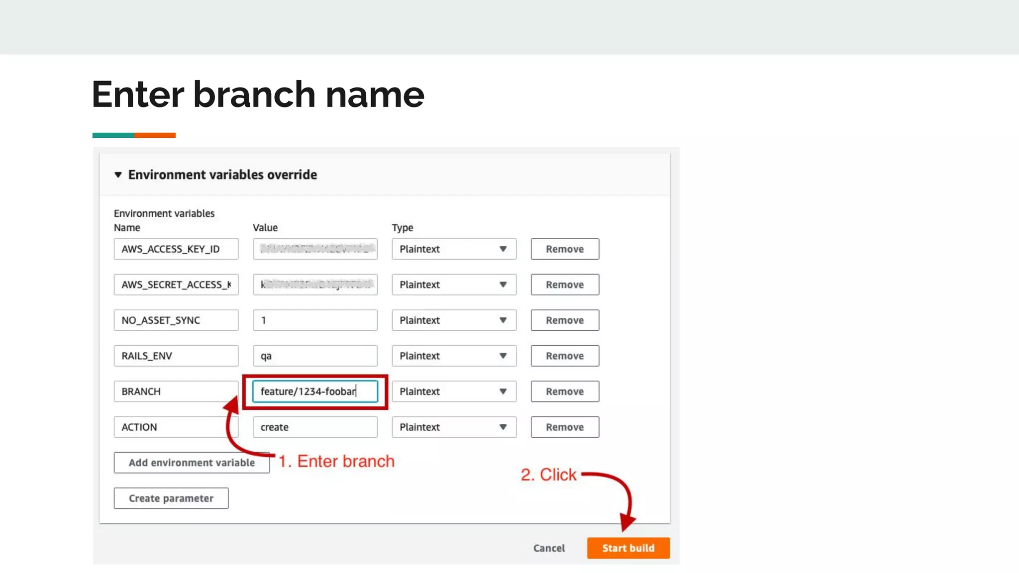 Enter branch name
 