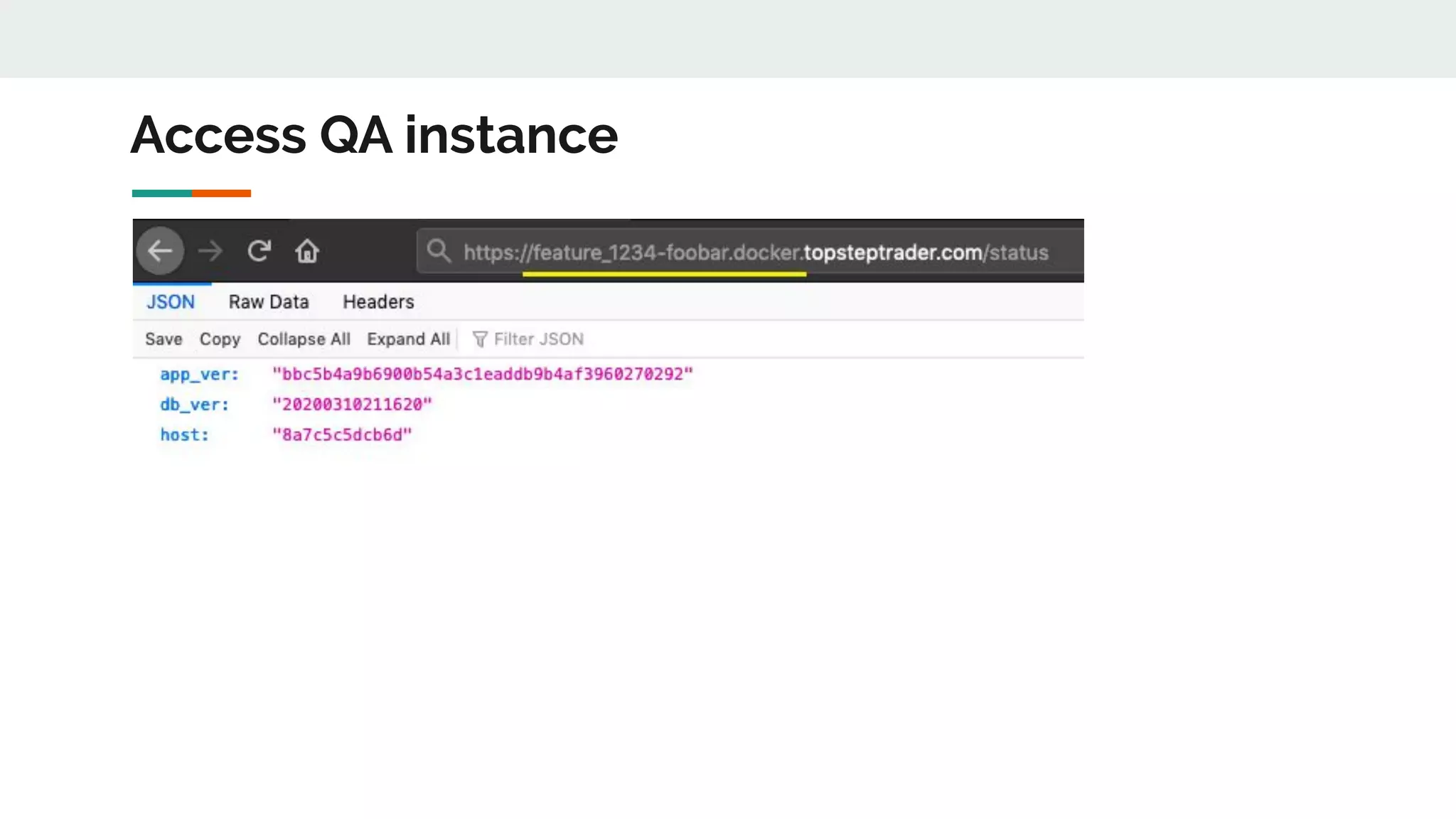 Access QA instance
 