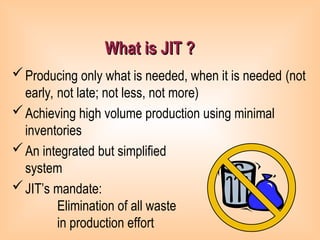Just in Time and Lean operation management | PPT