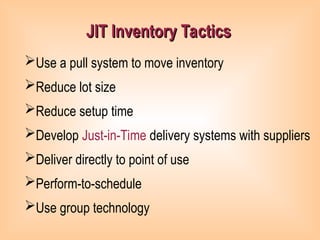 Just in Time and Lean operation management | PPT