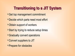 Just in Time and Lean operation management | PPT