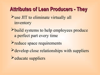 Just in Time and Lean operation management | PPT