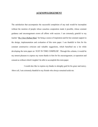 just in time JIT compiler | DOCX