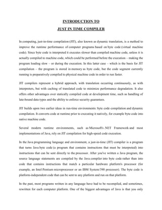 just in time JIT compiler | DOCX