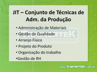 JIT – Conjunto de Técnicas de Adm. da Produção Administração de Materiais