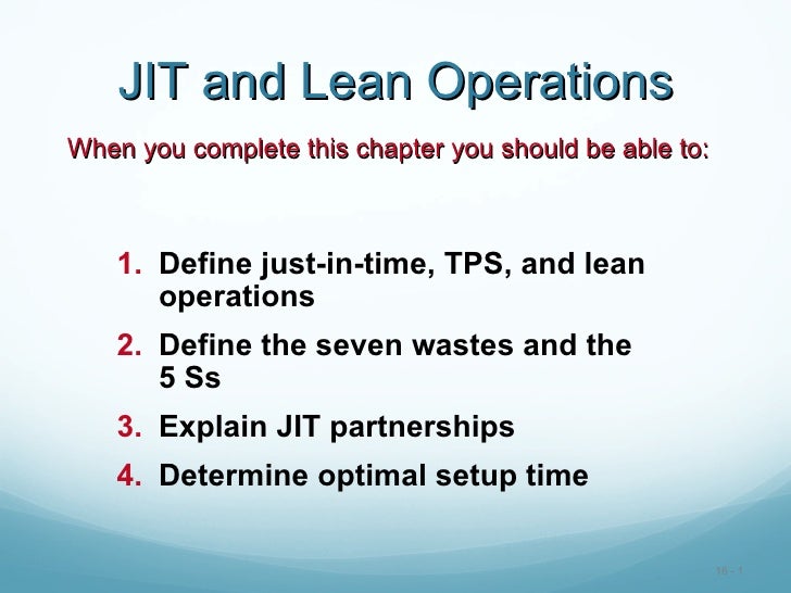 Jit & Lean Operations